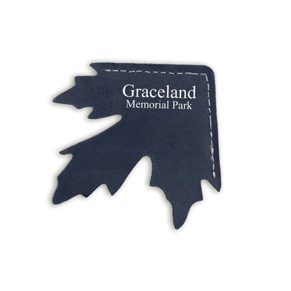 Maple Leaf Shape Leather Corner Bookmark Blue
