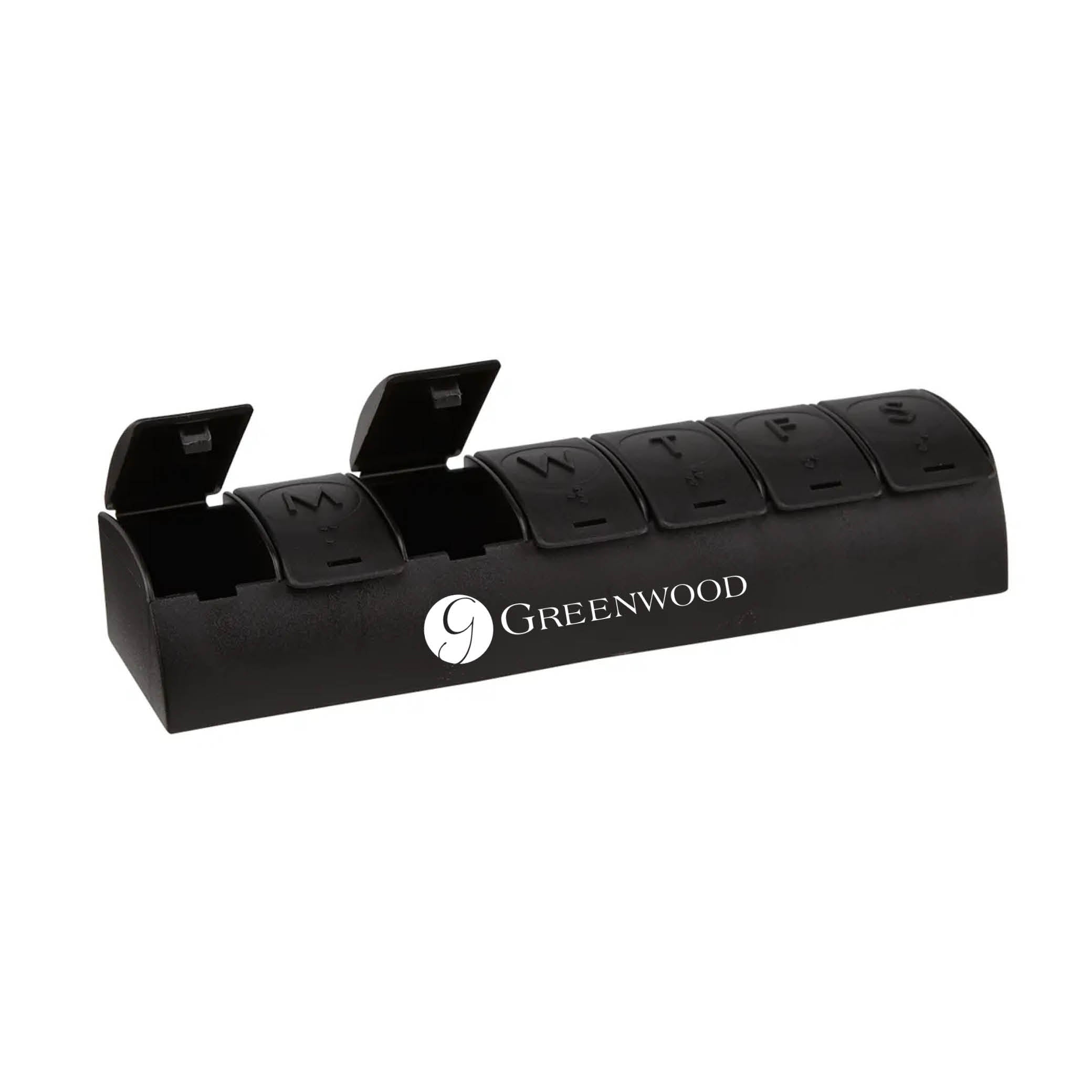 QuickCare 7-Day Med Minder Pill Box Black