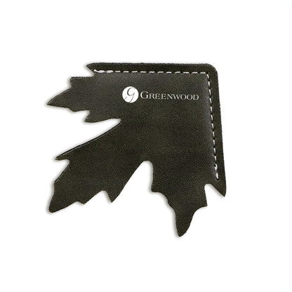 Maple Leaf Shape Leather Corner Bookmark Green