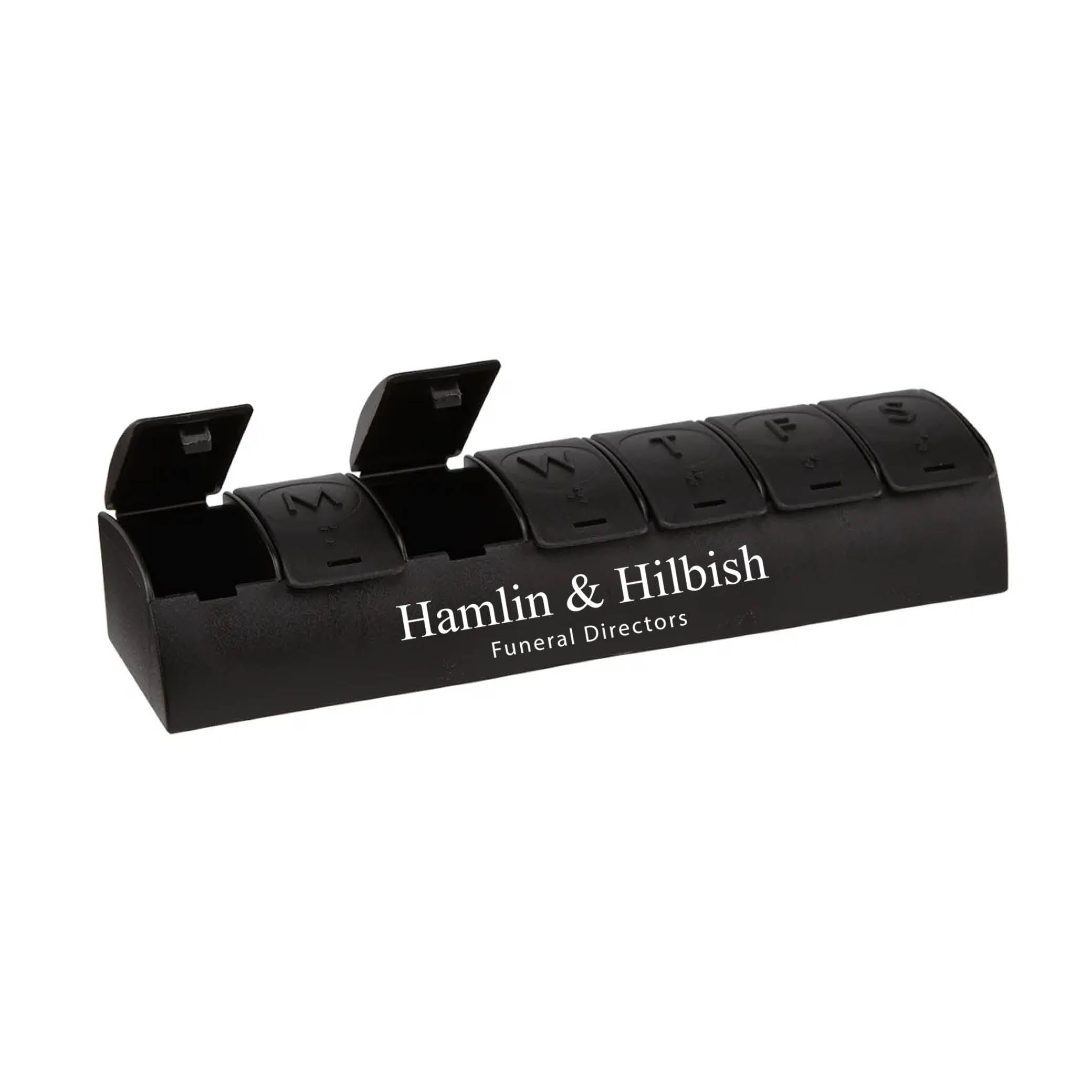 QuickCare 7-Day Med Minder Pill Box Black
