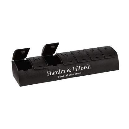 QuickCare 7-Day Med Minder Pill Box Black
