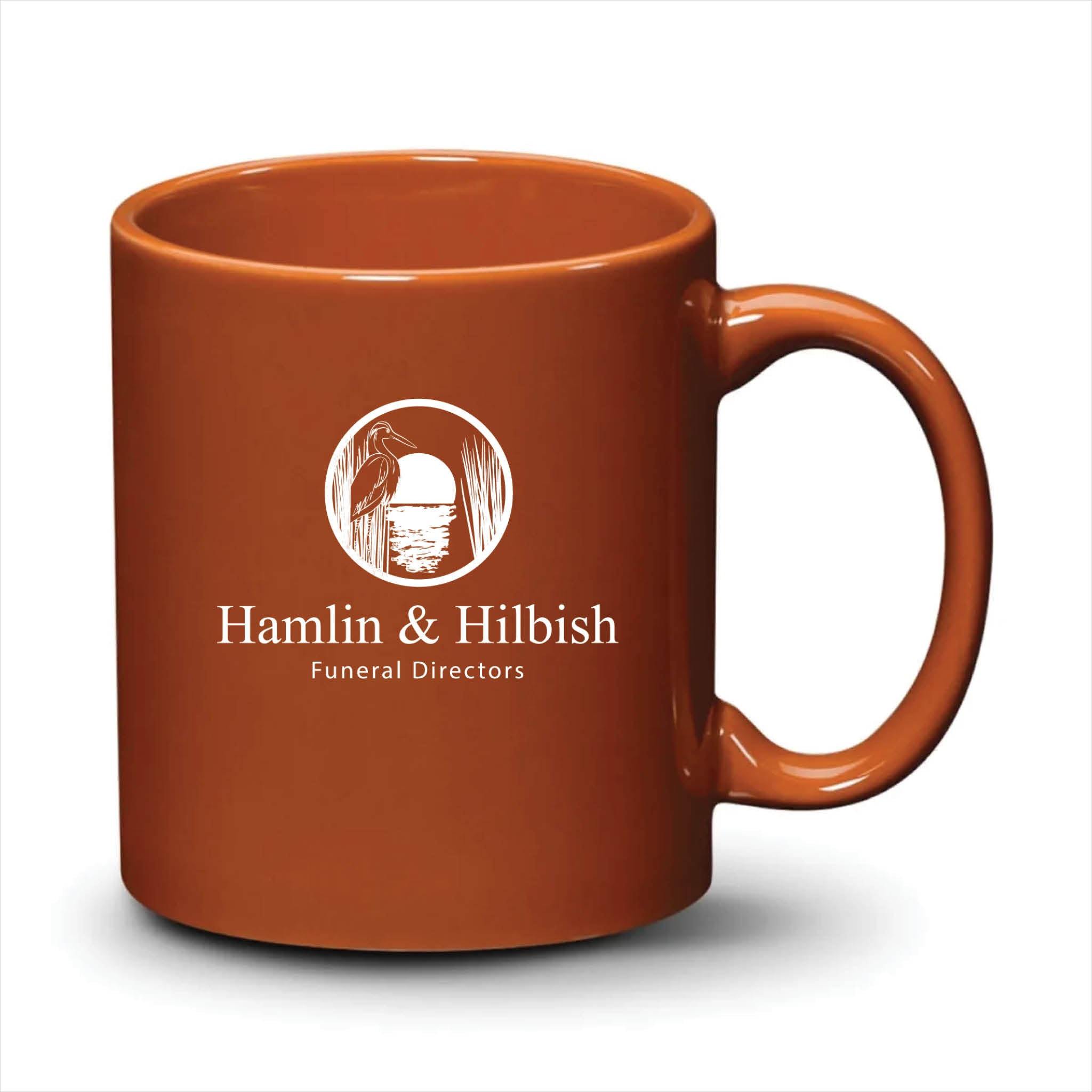 Malibu Mug Burnt Orange White Logo