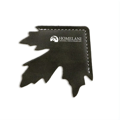 Maple Leaf Shape Leather Corner Bookmark Green