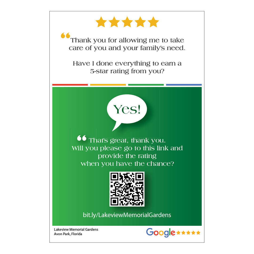 4x6 Google Review Region Glossy Postcards