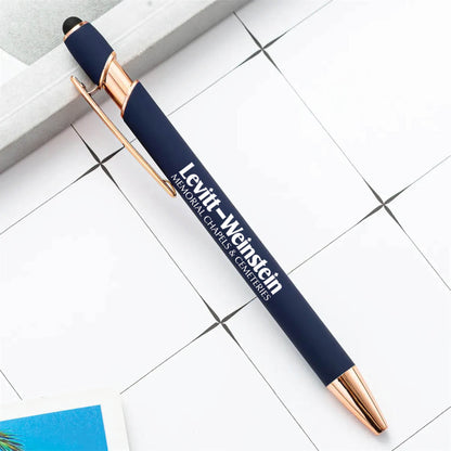 Rose Gold Stylus Tip Metal Ballpoint Pen Blue