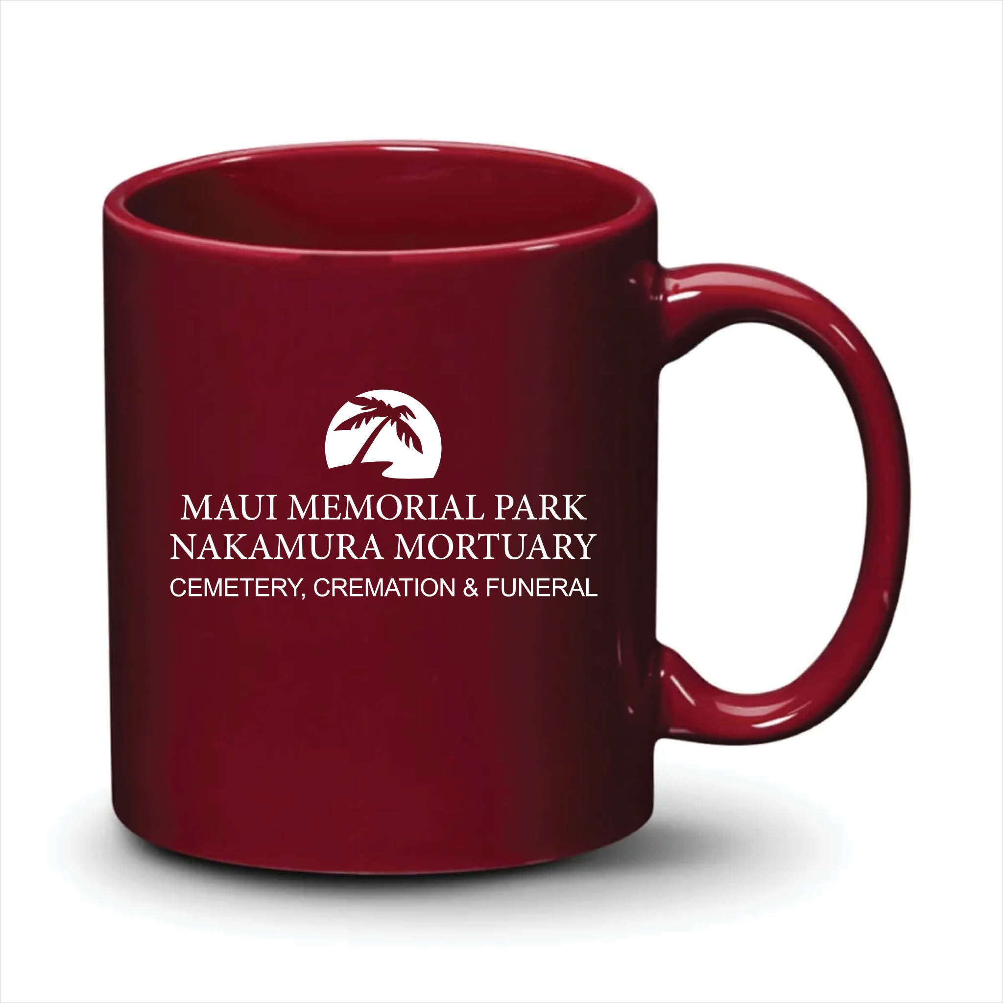 Malibu Mug Burgundy White Logo