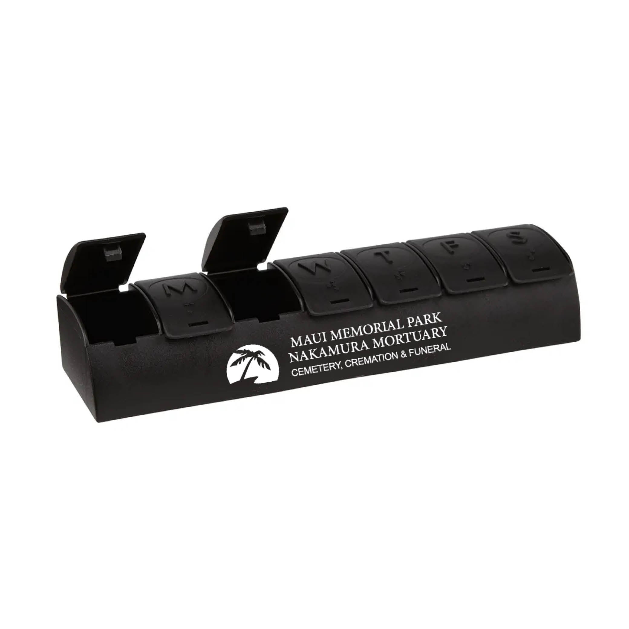 QuickCare 7-Day Med Minder Pill Box Black