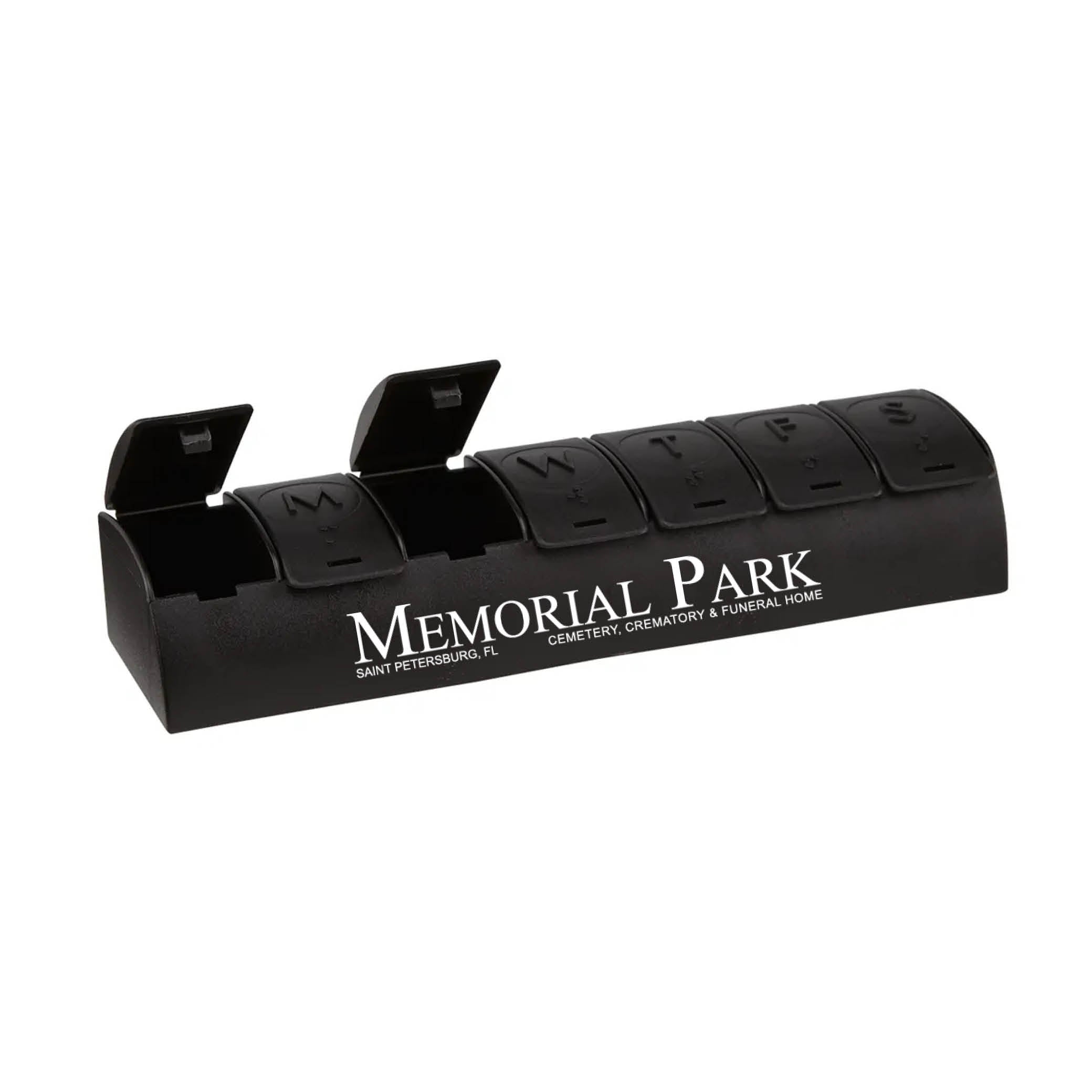 QuickCare 7-Day Med Minder Pill Box Black