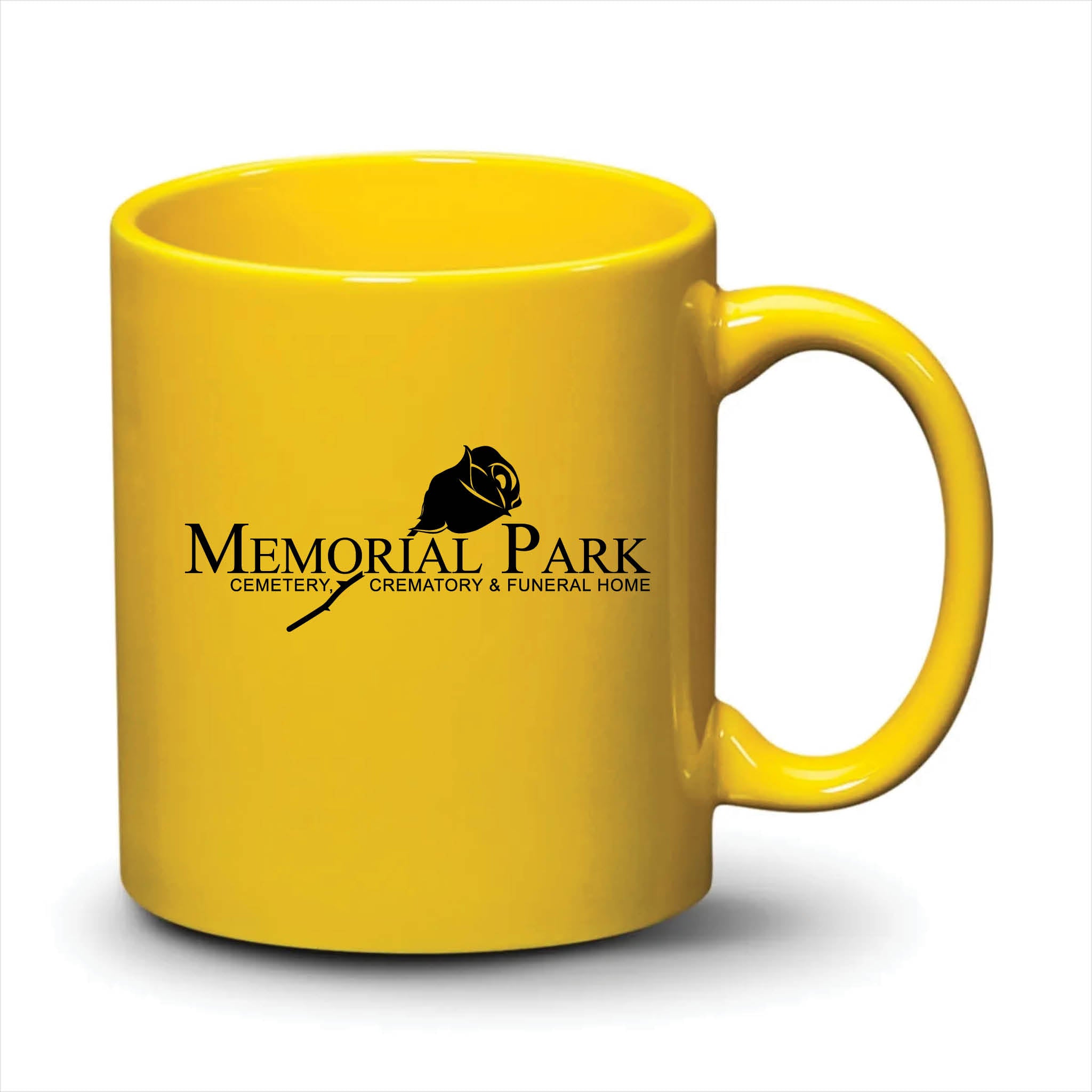 Malibu Mug Bright Yellow Black Logo