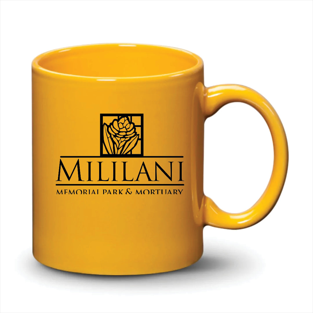 Malibu Mug Gamboge Black Logo