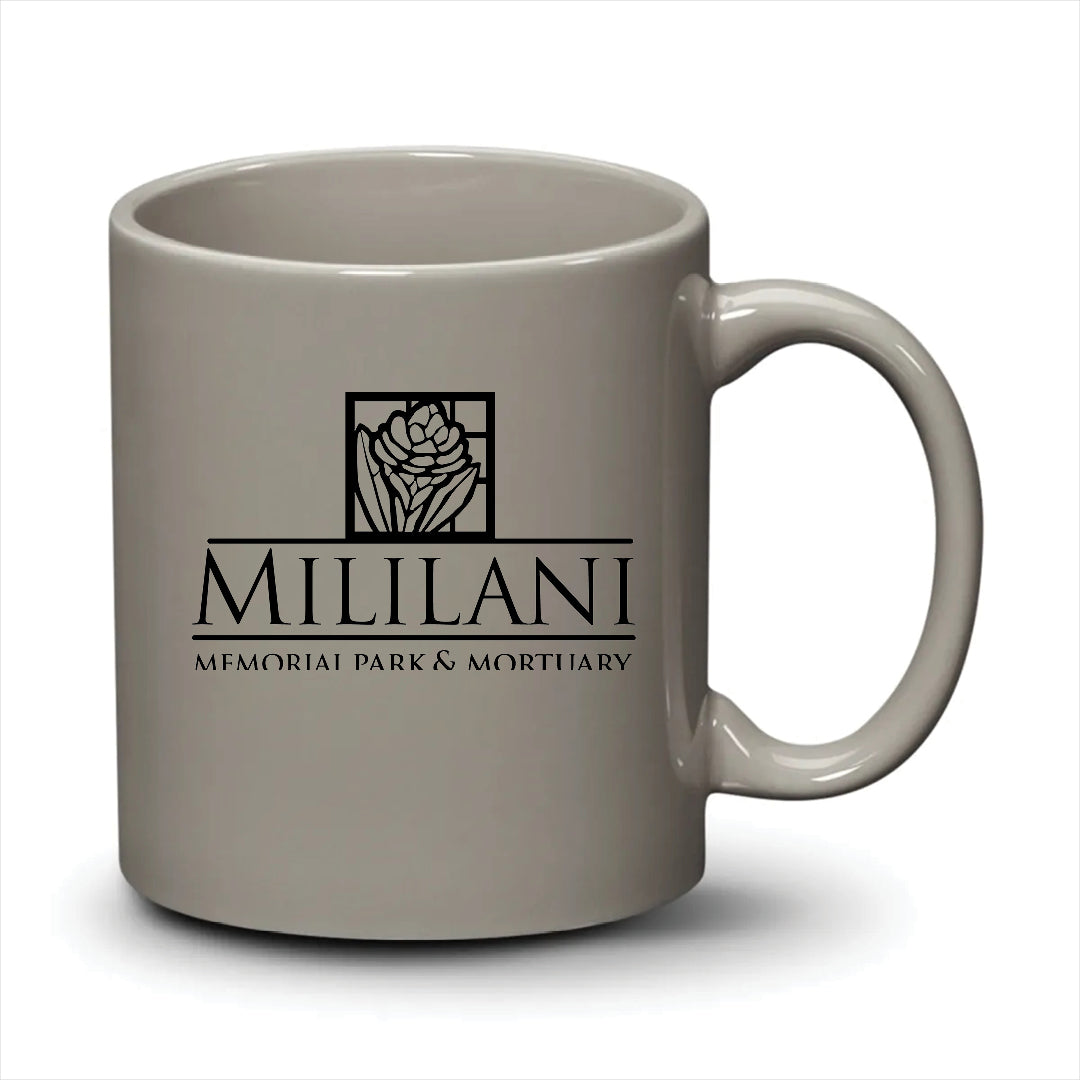Malibu Mug Light Grey Black Logo