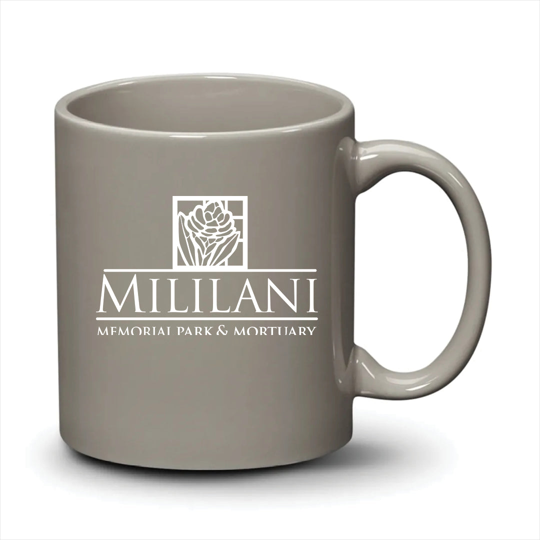 Malibu Mug Light Grey White Logo