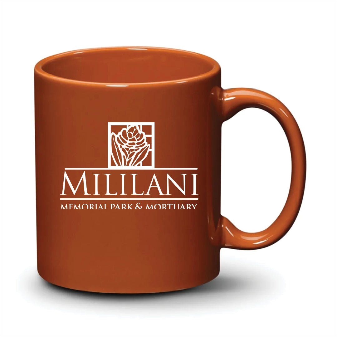 Malibu Mug Burnt Orange White Logo