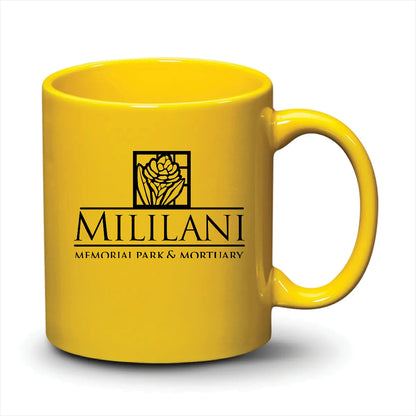 Malibu Mug Bright Yellow Black Logo