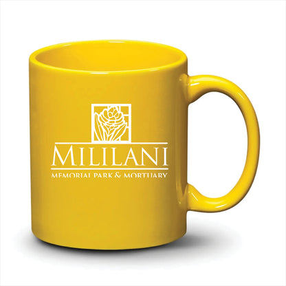 Malibu Mug Bright Yellow White Logo