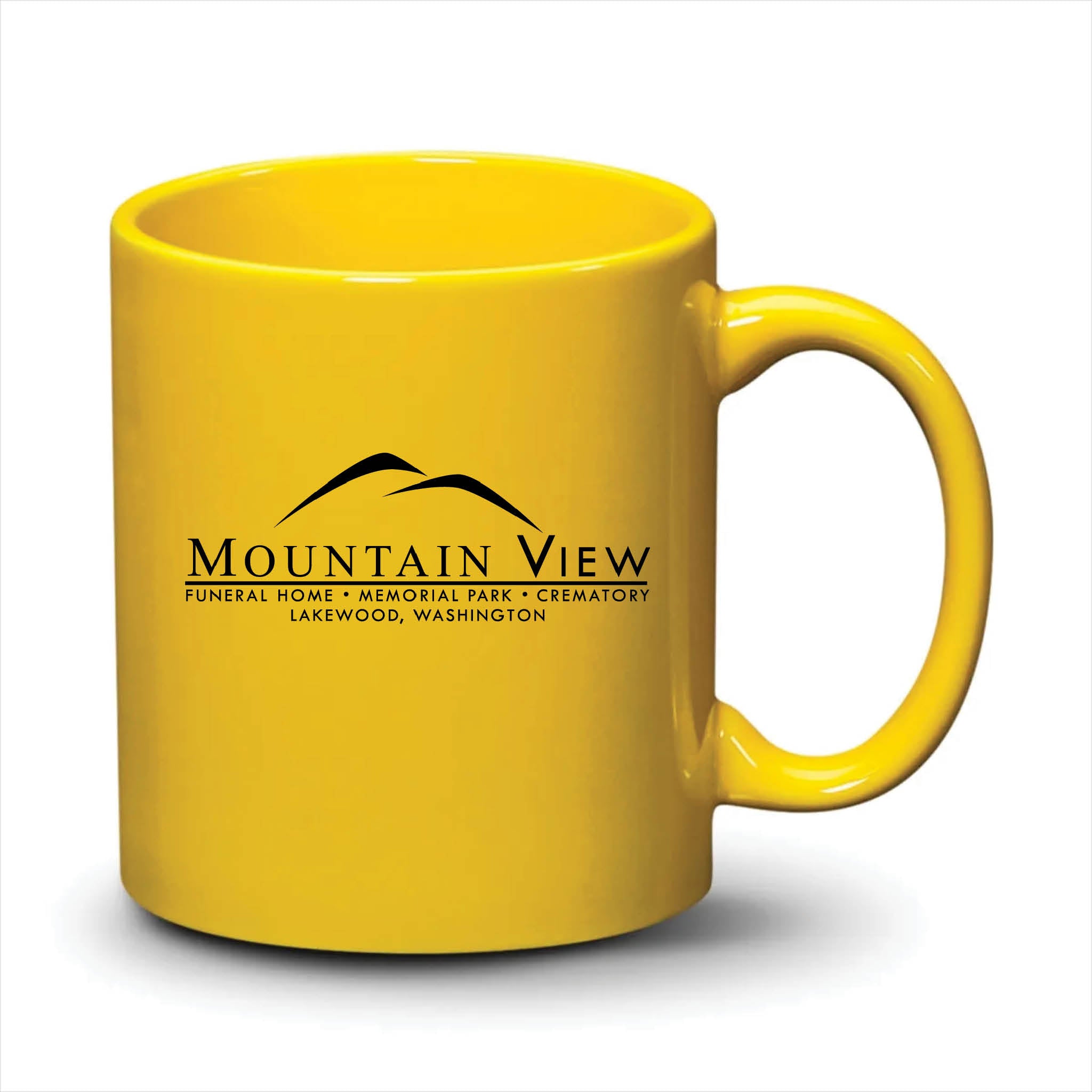 Malibu Mug Bright Yellow Black Logo