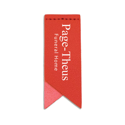 Handmade Leather Bookmark Corner Marker Clip Read Sign Red