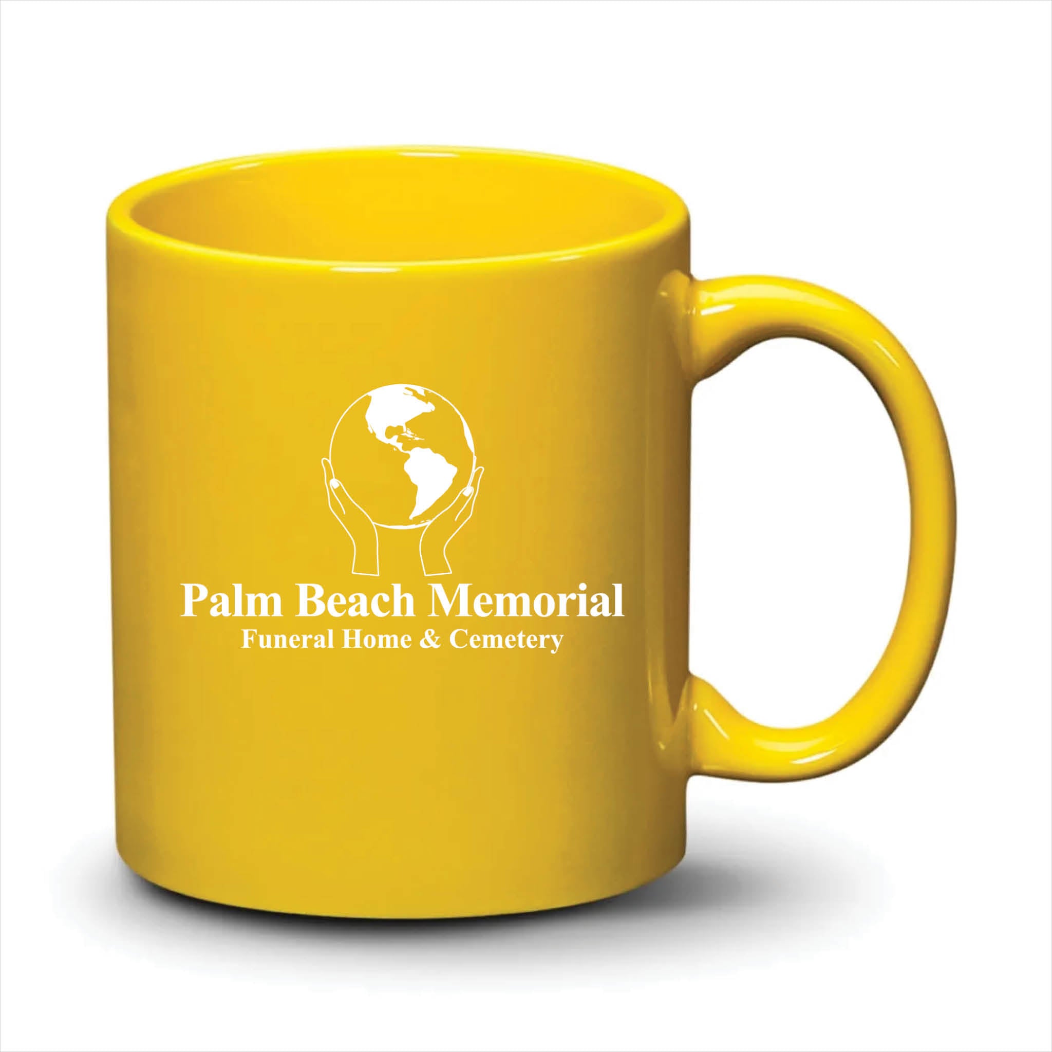 Malibu Mug Bright Yellow White Logo