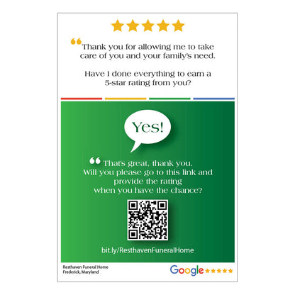 4x6 Google Review Region Glossy Postcards