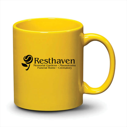 Malibu Mug Bright Yellow Black Logo