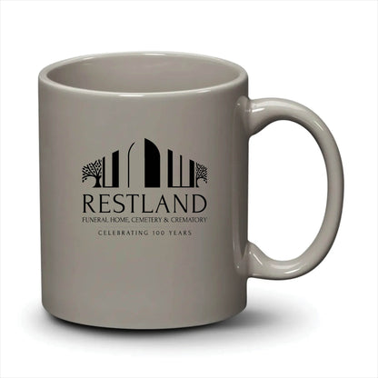 Malibu Mug Light Grey Black Logo