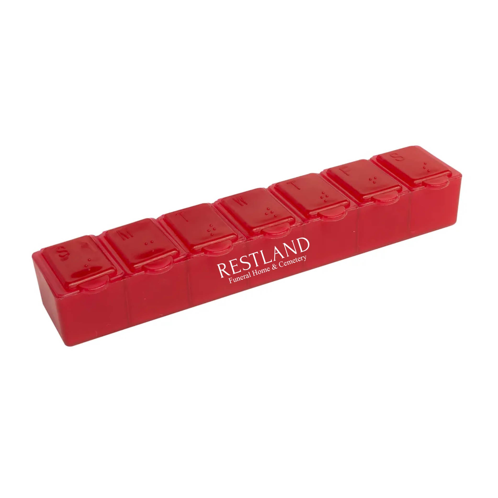 7 Day Pill Box Translucent Red