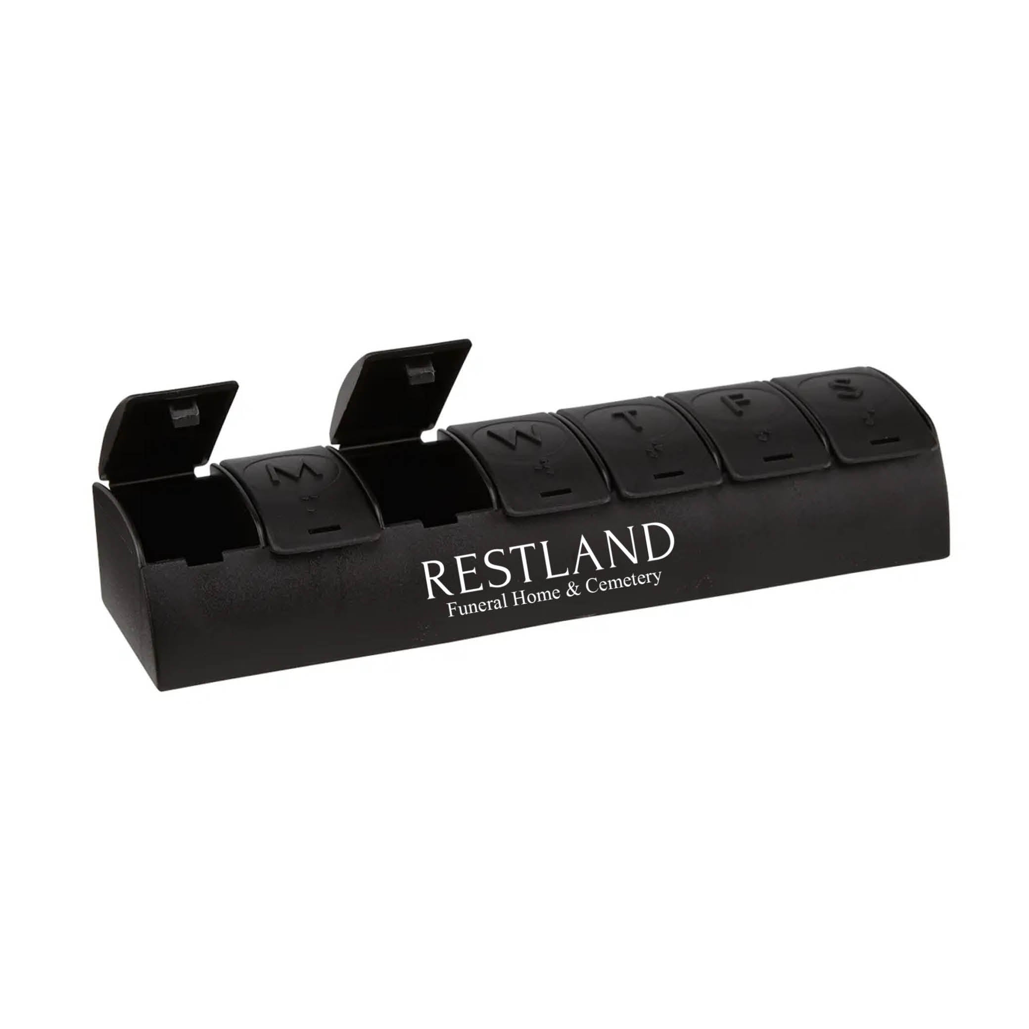 QuickCare 7-Day Med Minder Pill Box Black