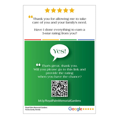 4x6 Google Review Region Glossy Postcards