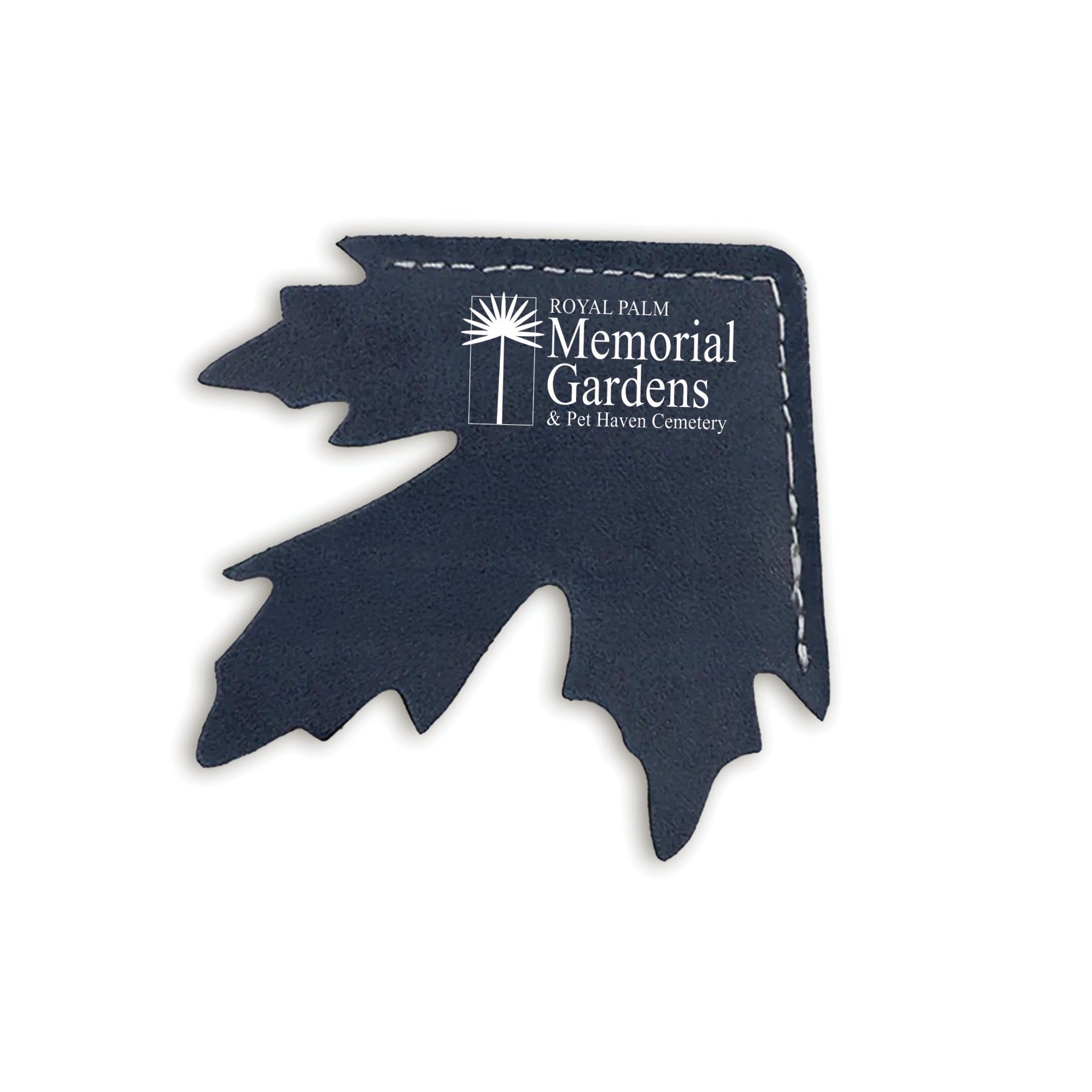 Maple Leaf Shape Leather Corner Bookmark Blue