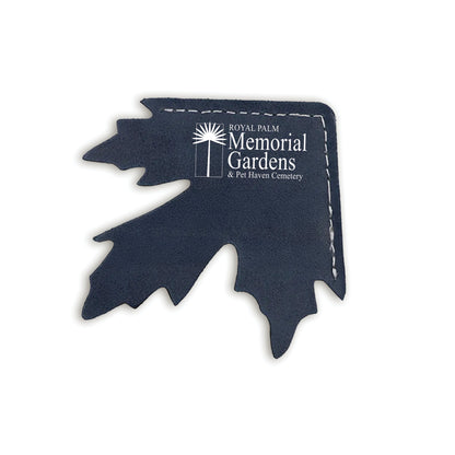 Maple Leaf Shape Leather Corner Bookmark Blue