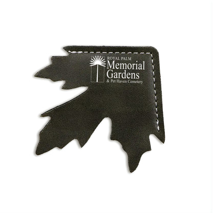 Maple Leaf Shape Leather Corner Bookmark Green