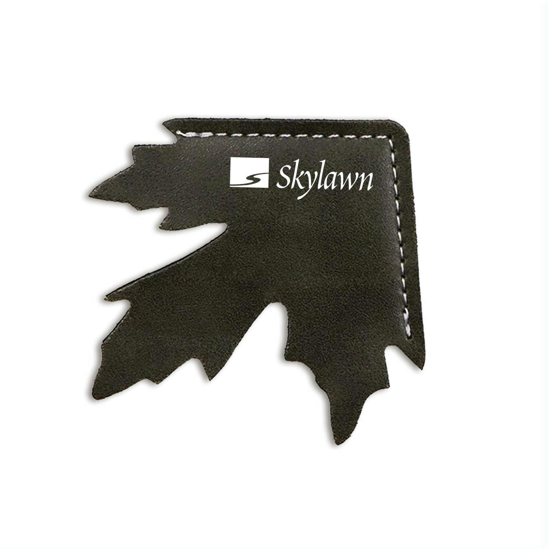 Maple Leaf Shape Leather Corner Bookmark Green