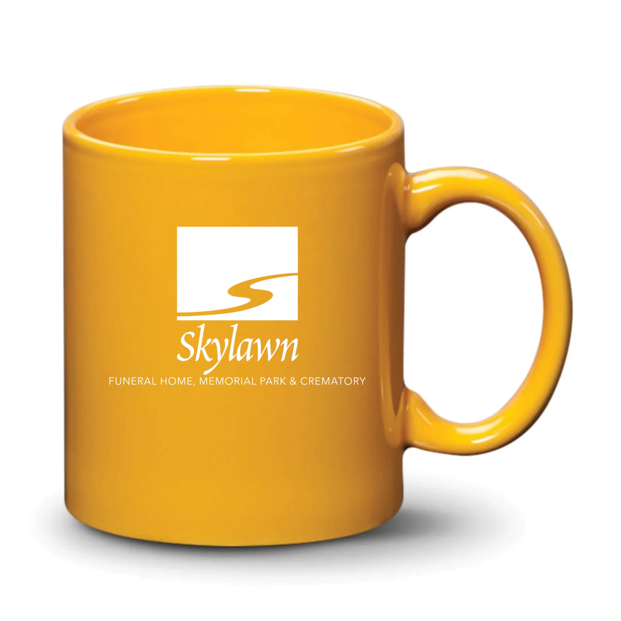 Malibu Mug Gamboge White Logo