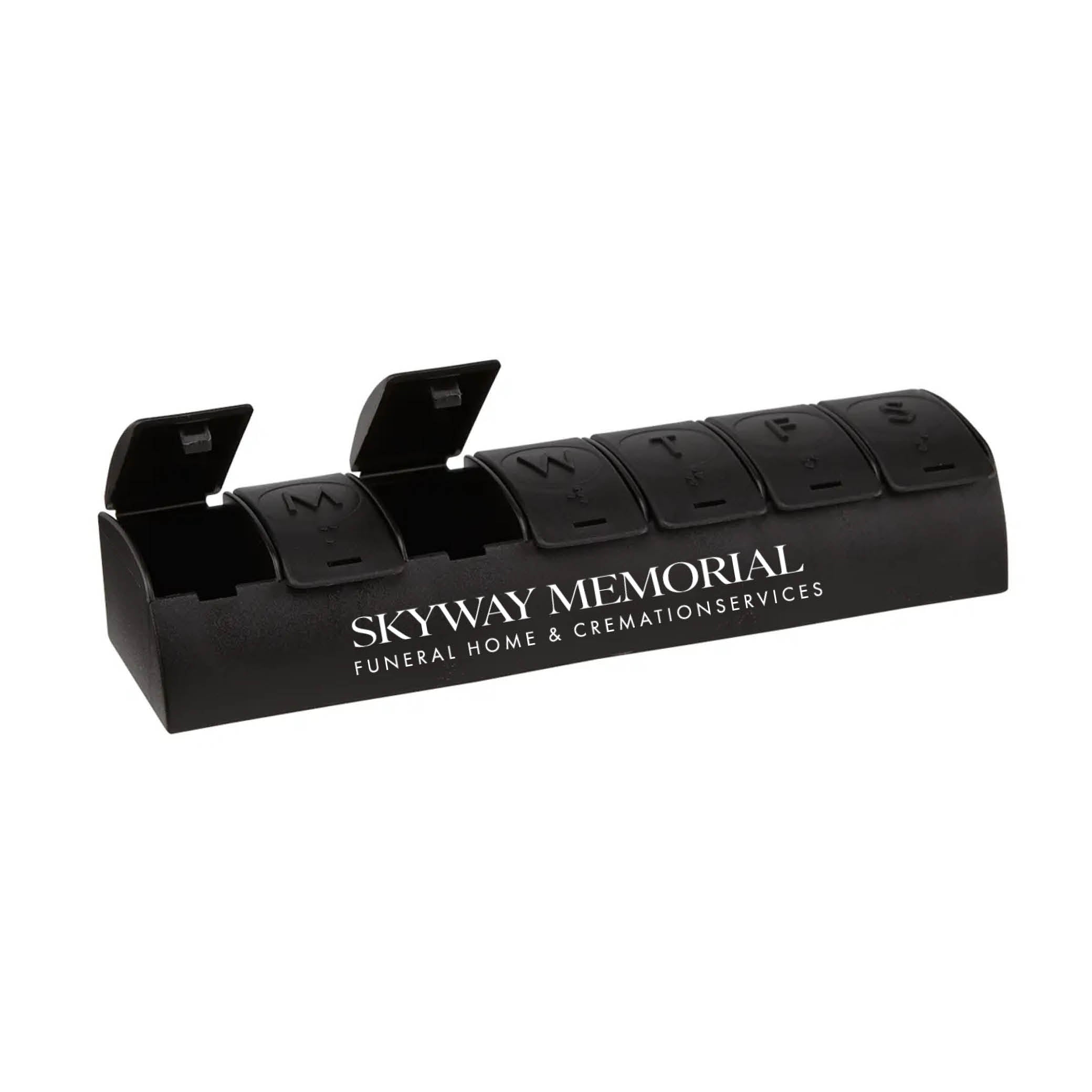 QuickCare 7-Day Med Minder Pill Box Black