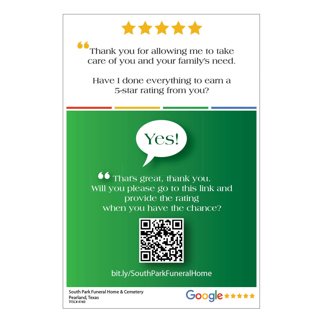 4x6 Google Review Region Glossy Postcards