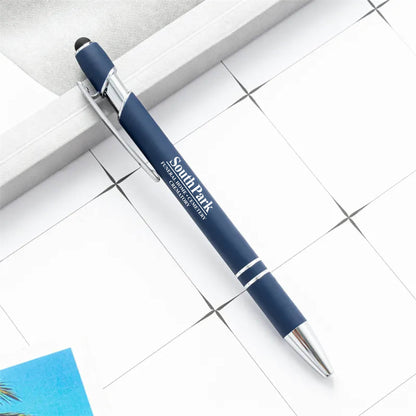 Rainbow Rubberized Soft Touch Ballpoint Pen Navy