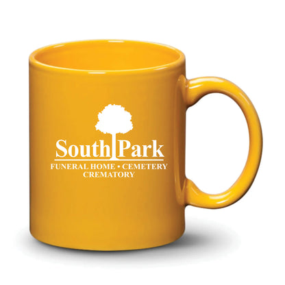 Malibu Mug Gamboge White Logo