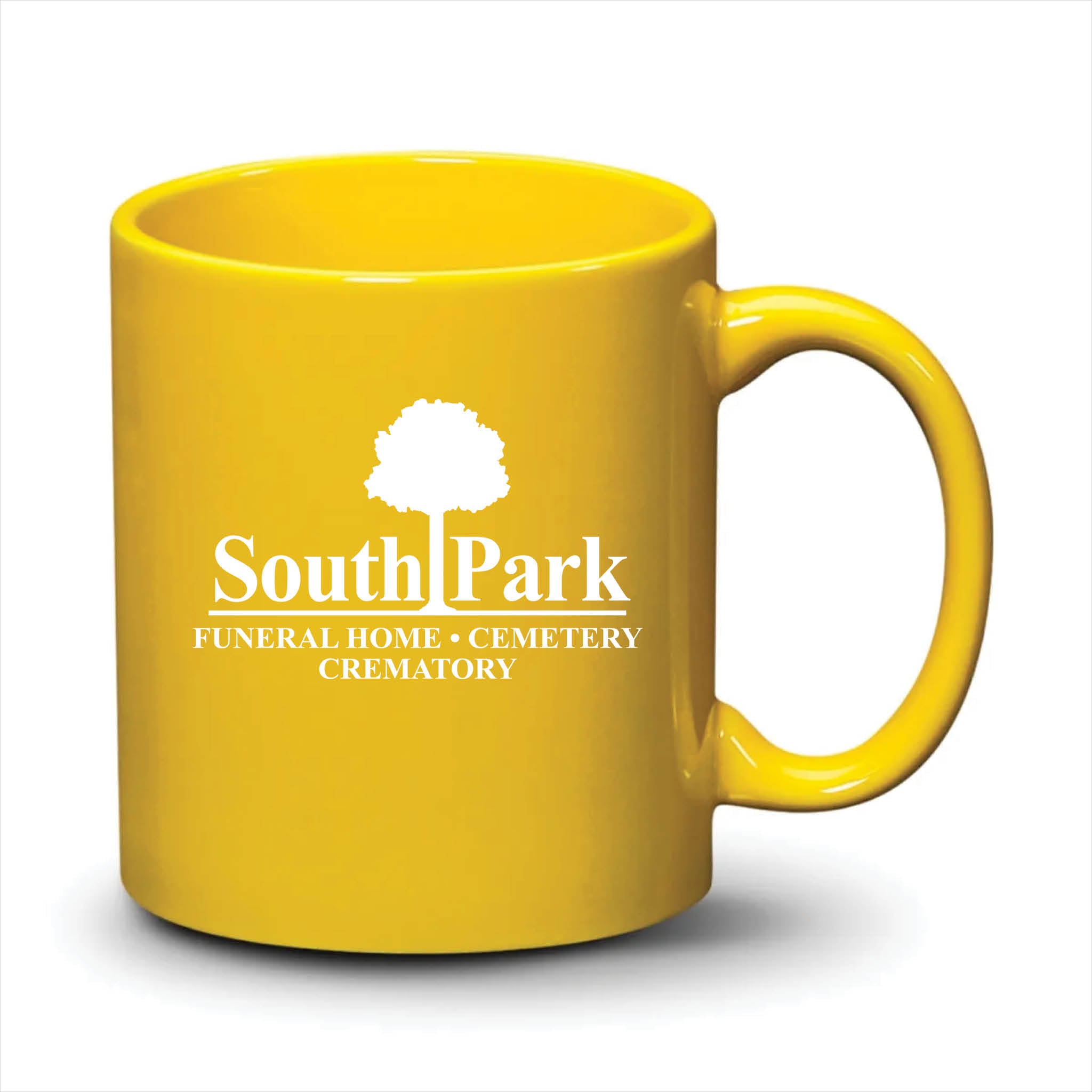 Malibu Mug Bright Yellow White Logo