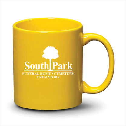 Malibu Mug Bright Yellow White Logo