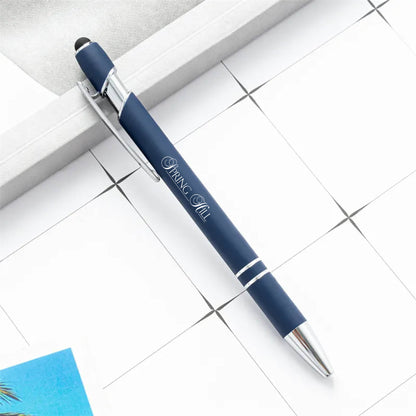 Rainbow Rubberized Soft Touch Ballpoint Pen Navy