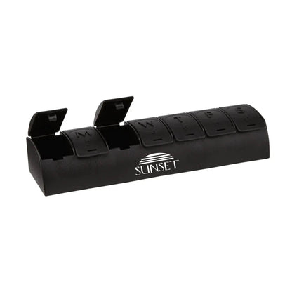 QuickCare 7-Day Med Minder Pill Box Black