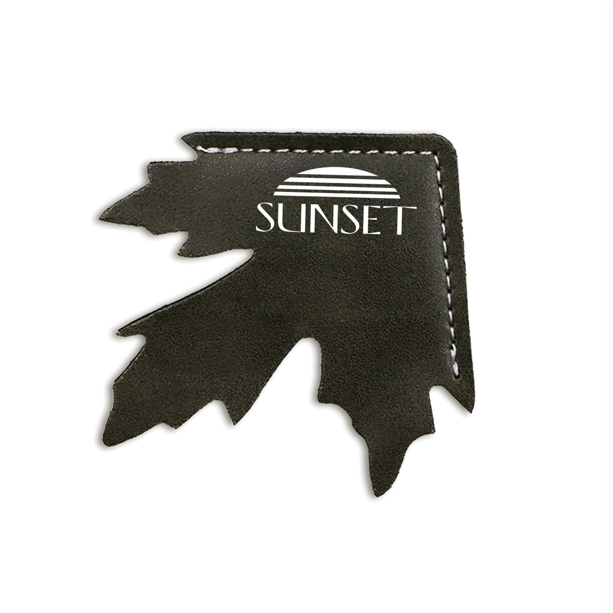 Maple Leaf Shape Leather Corner Bookmark Green