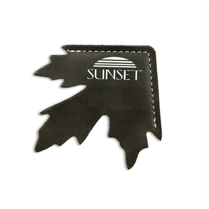 Maple Leaf Shape Leather Corner Bookmark Green