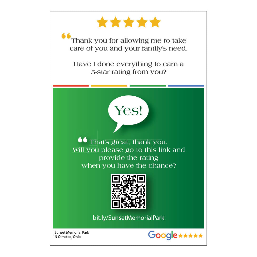 4x6 Google Review Region Glossy Postcards
