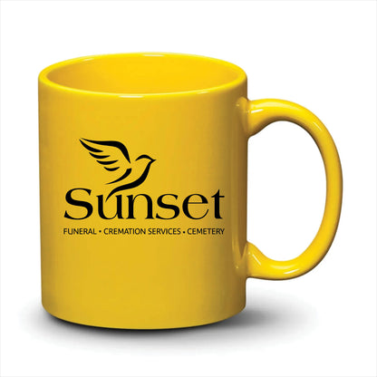 Malibu Mug Bright Yellow Black Logo