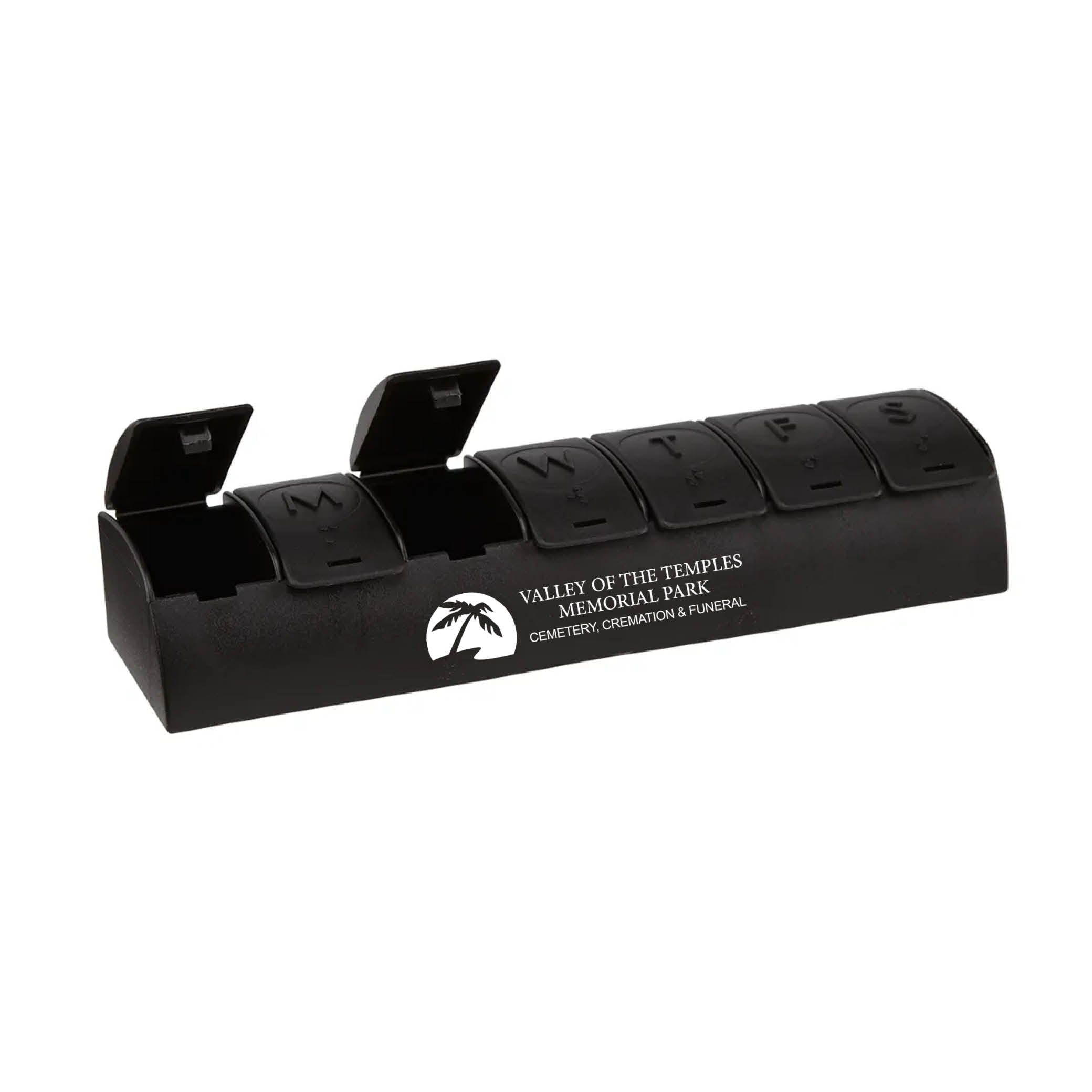 QuickCare 7-Day Med Minder Pill Box Black