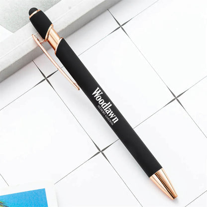 Rose Gold Stylus Tip Metal Ballpoint Pen Black