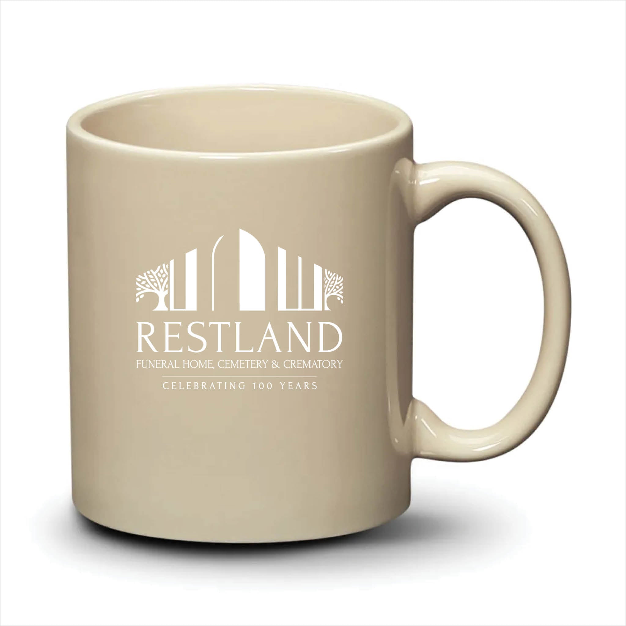 Malibu Mug Almond White Logo